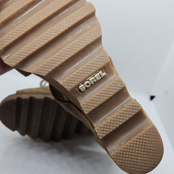 SOREL Joanie Lace Wedge Sandals light brown tan US 8 - Picture 8 of 13